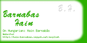barnabas hain business card
